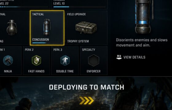 Black Ops 7 loadout screen showing the tactical equipment slot selected