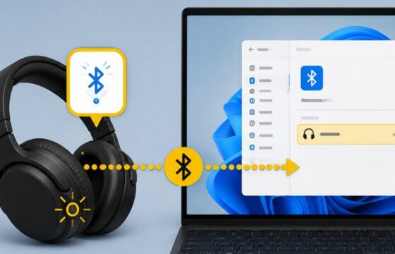 Bluetooth headphones connecting successfully to a Windows 11 laptop