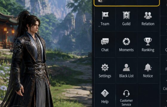 Dragon Sword: Awakening gameplay interface used to verify available social and character features