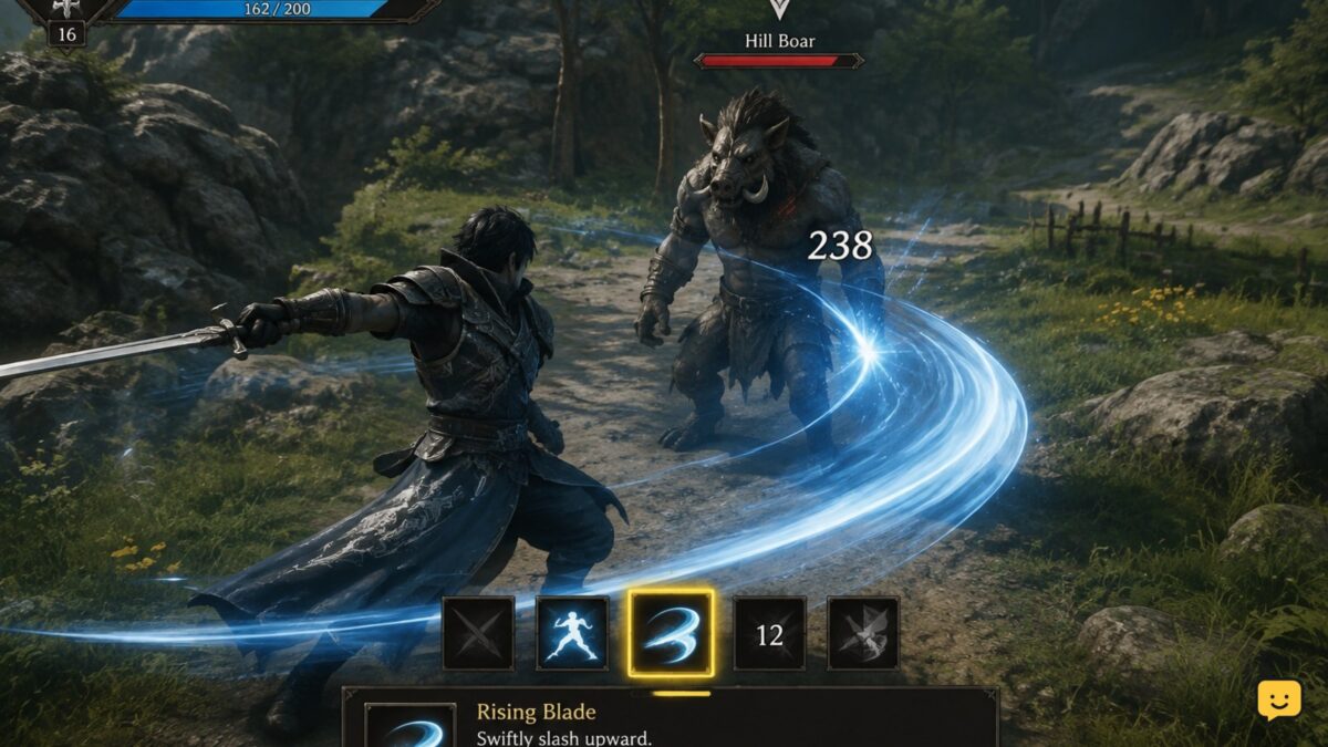 Dragon Sword Awakening character using a class ability during regular combat