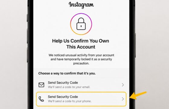 Instagram login screen displaying a security checkpoint and account verification options