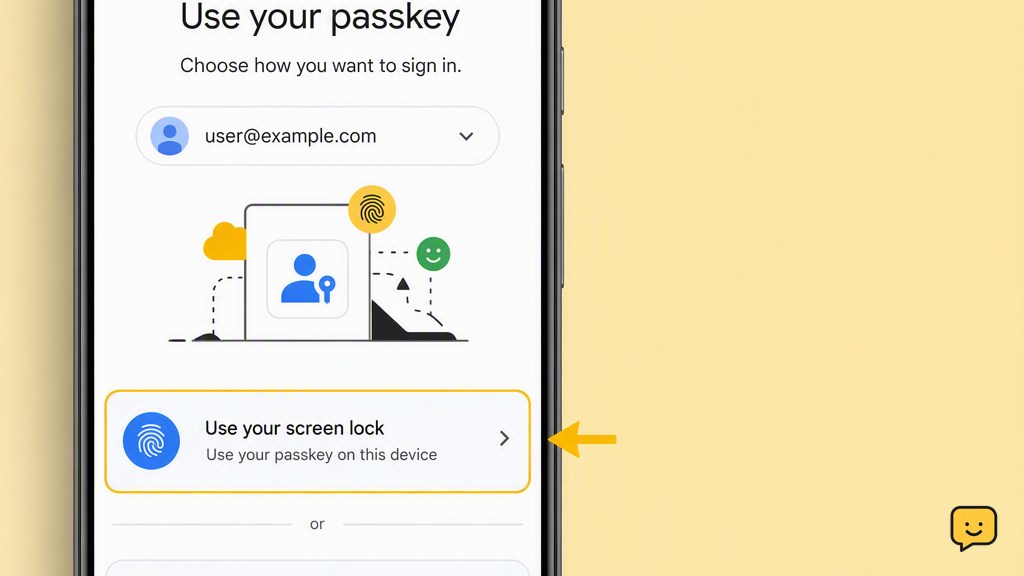 Google Account passkey device sign-in options