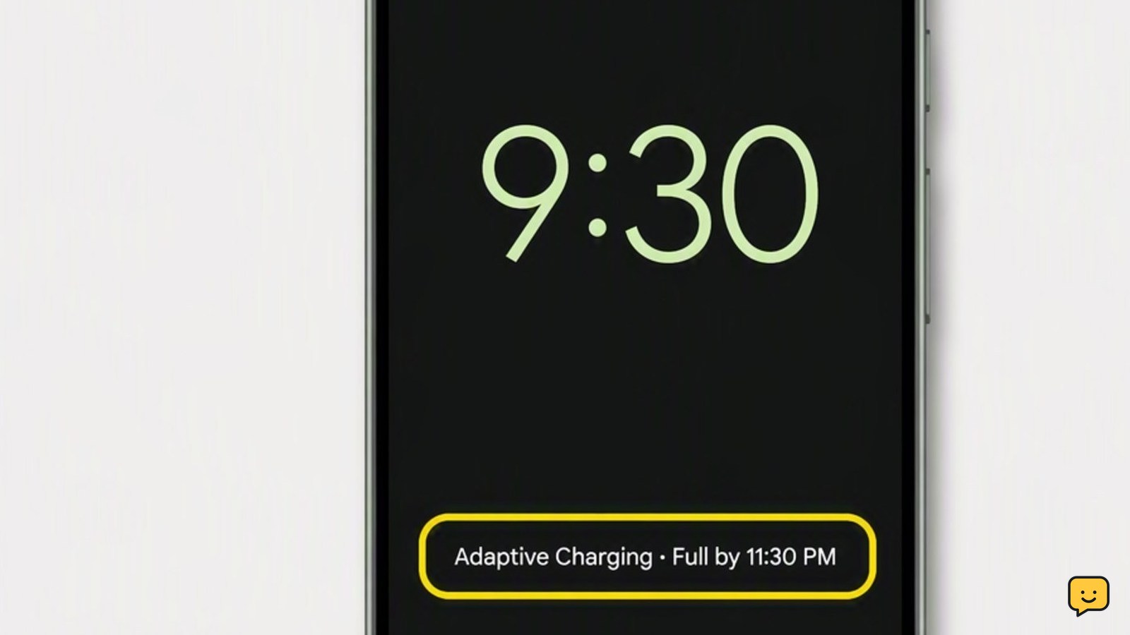 Pixel lock screen showing an Adaptive Charging completion time
