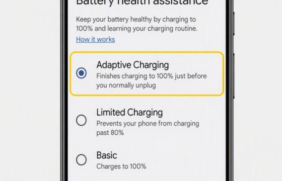 Google Pixel Adaptive Charging setting highlighted