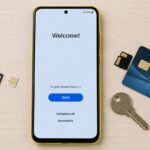 Android phone displaying the initial welcome screen after a factory reset