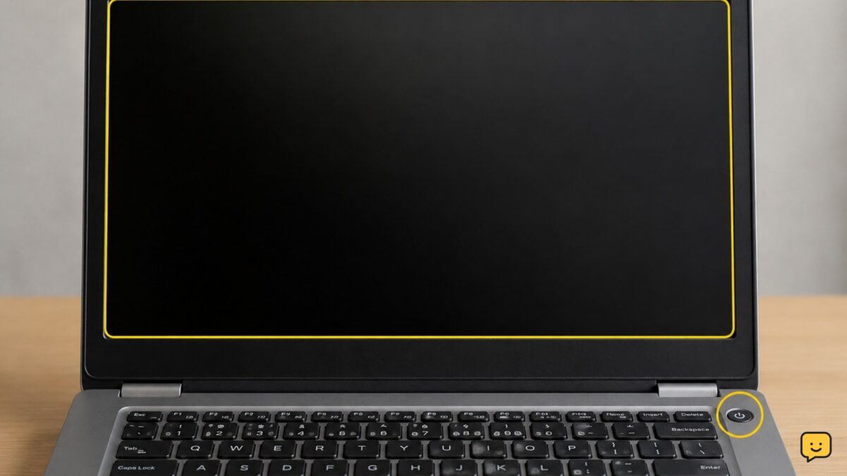 Laptop with power light on and a blank screen after sleep