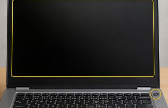 Laptop with power light on and a blank screen after sleep