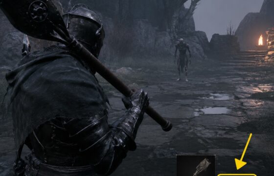 Mortal Shell II gameplay view with an equipped weapon and its visible ability or control prompt