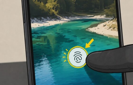 Clean finger touching the fingerprint sensor area on a Google Pixel lock screen.
