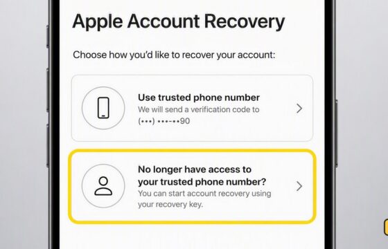 Apple Account recovery options when a trusted phone number is unavailable