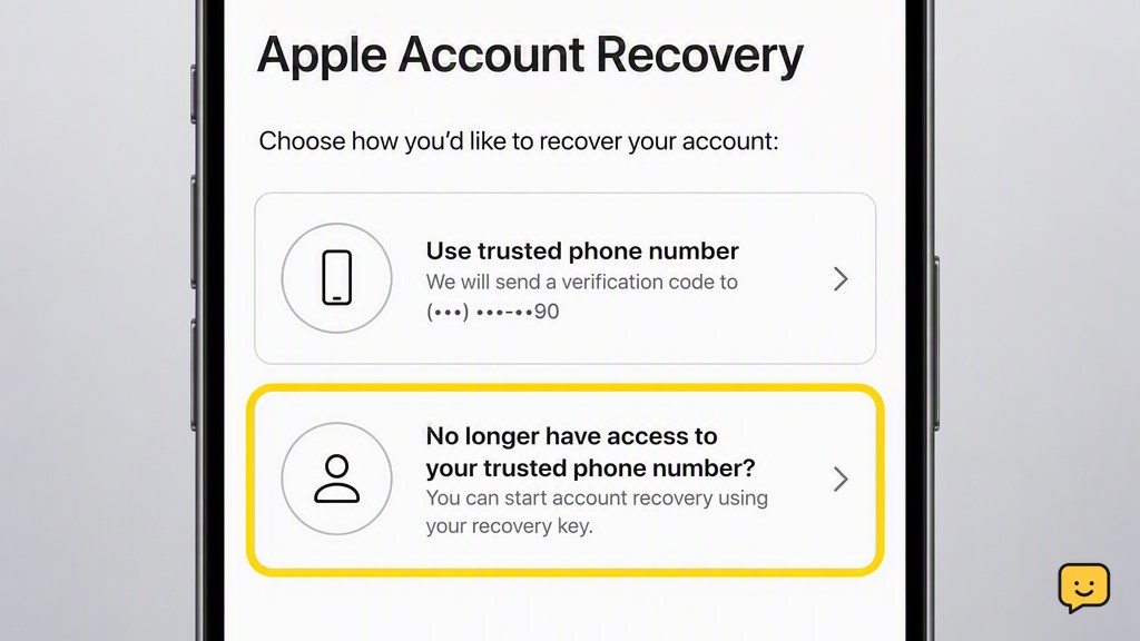 Apple Account recovery options when a trusted phone number is unavailable