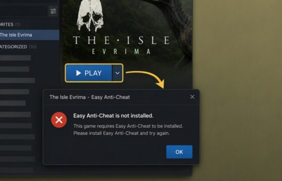 The Isle Evrima launch blocked by an Easy Anti-Cheat not installed error