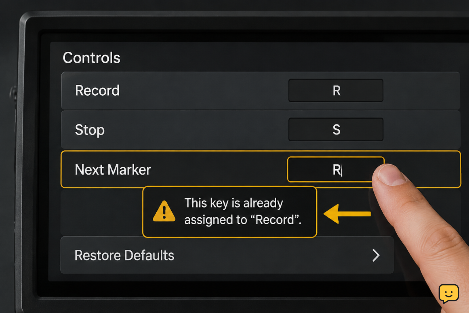 The Isle Evrima keybinding conflict warning after assigning a key already used by another action.
