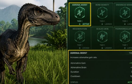 The Isle Evrima dinosaur with the mutation selection interface open