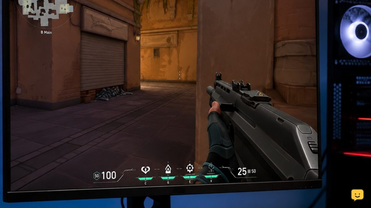 Valorant gameplay on a gaming PC with an FPS counter visible in the corner